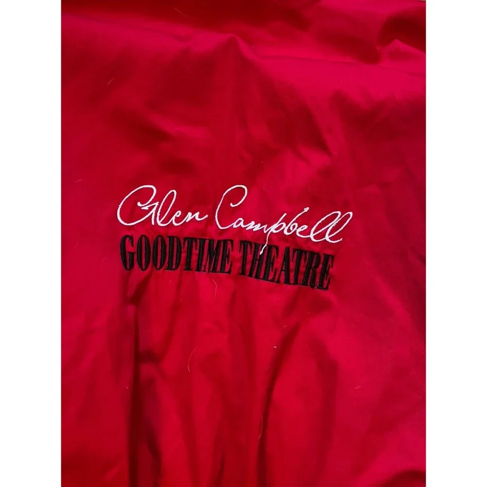 Vintage Bee-Wild Red Canvas 1970’s bomber Gas Station jacket Glen Campbell Sz L